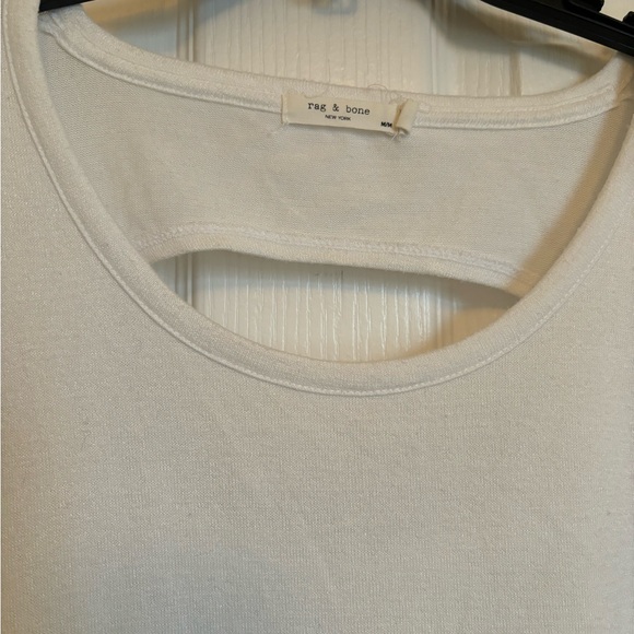 RAG & BONE JEAN Florence Cutout Back Long Sleeve Top in White - Picture 2 of 7